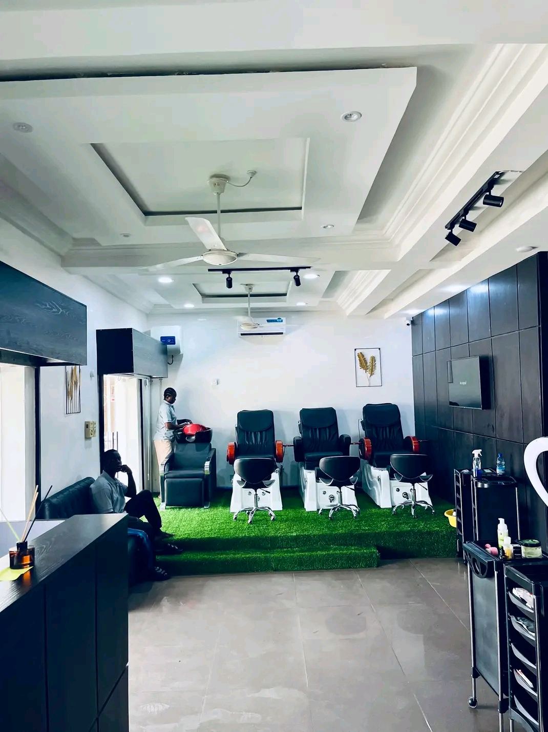 Pedicure and grooming lounge at BROX BARBERS